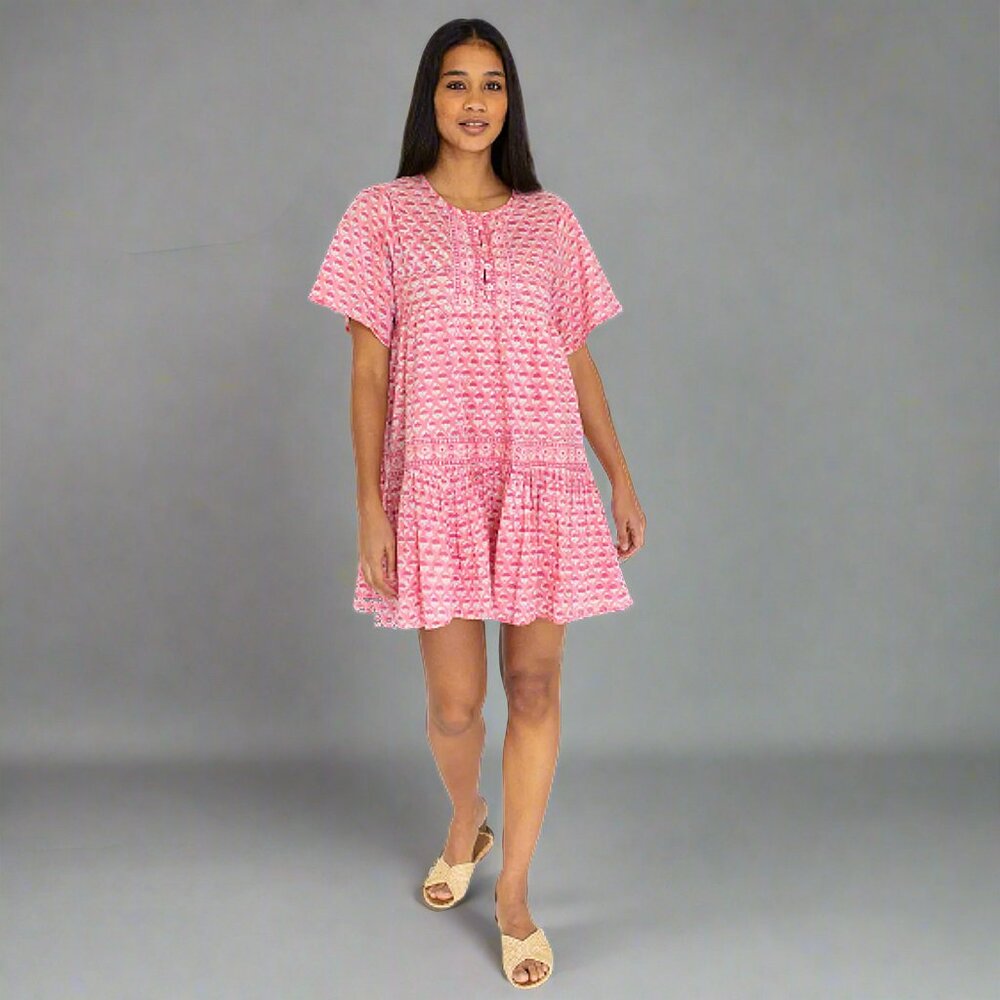Marea pink and white floral Tiki dress, size XS, NEW WITH TAGS!